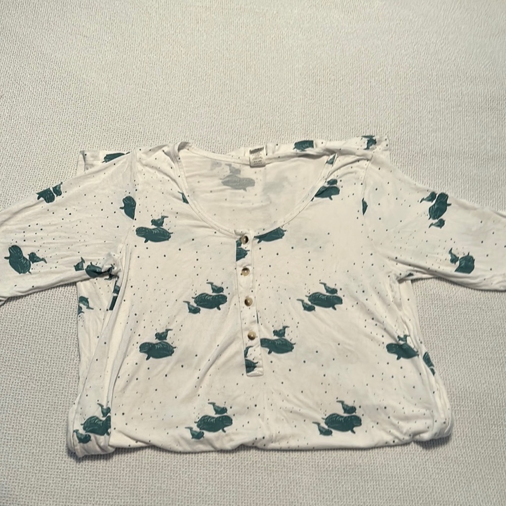 Kate Quinn bamboo whale print dress/nightgown.